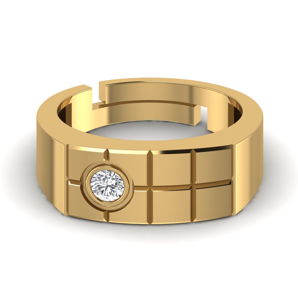 Manufacturer of Mens designer 916 single stone gold ring-msr04 | Jewelxy -  132822